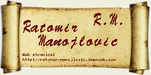 Ratomir Manojlović vizit kartica
